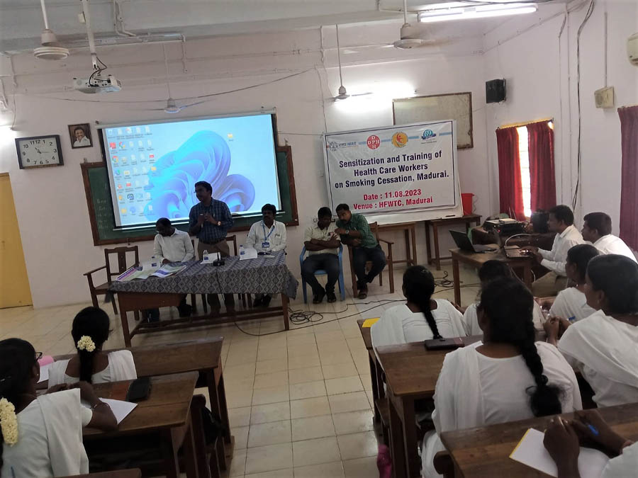 Training on smoking cessation to health care workers in Madurai